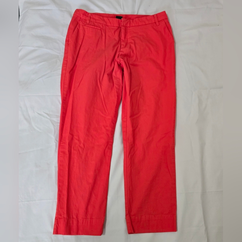 Patagonia Womens Pink 98% Cotton Capri Pants Sz 12 Mid-rise Straight Leg